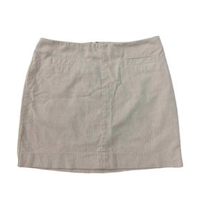 Old Navy Ivory Corduroy Mini Skirt Size 4 Cotton Zip Back Front Pockets